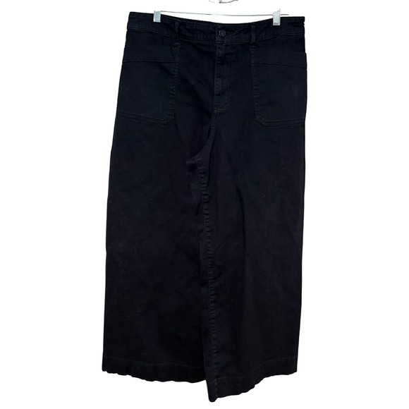 Pilcro Pants - Pilcro Wide Leg Cropped Pants Black Size 32